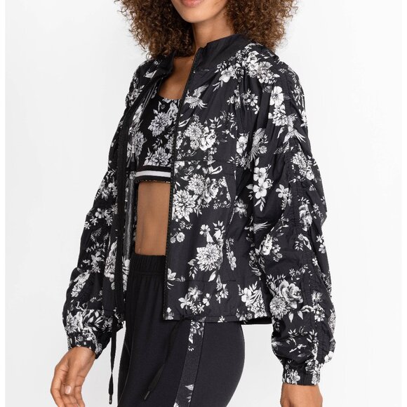 NEW JOHNNY WAS Bee Active Ruched Sleeve Parachute Jacket  Charcoal Dreamer 864tn - Picture 1 of 7
